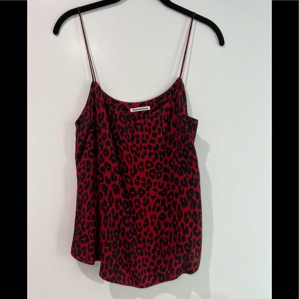 Reformation flowy cheetah cami
